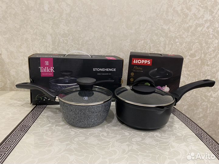 Ковши с крышками Taller и Hopps индукция новые