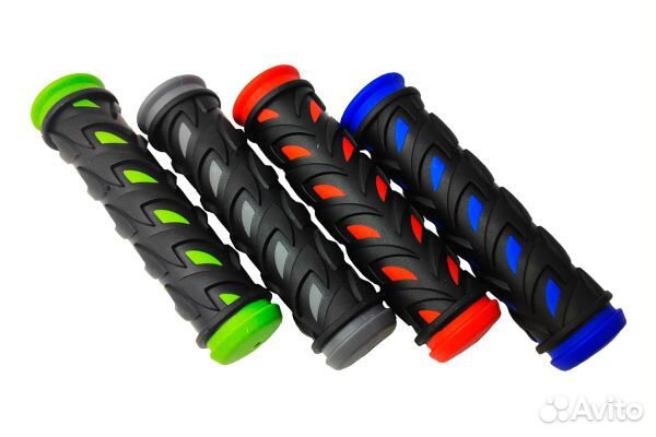 Грипсы 130 мм (пара) черные с цвет. окантовкой