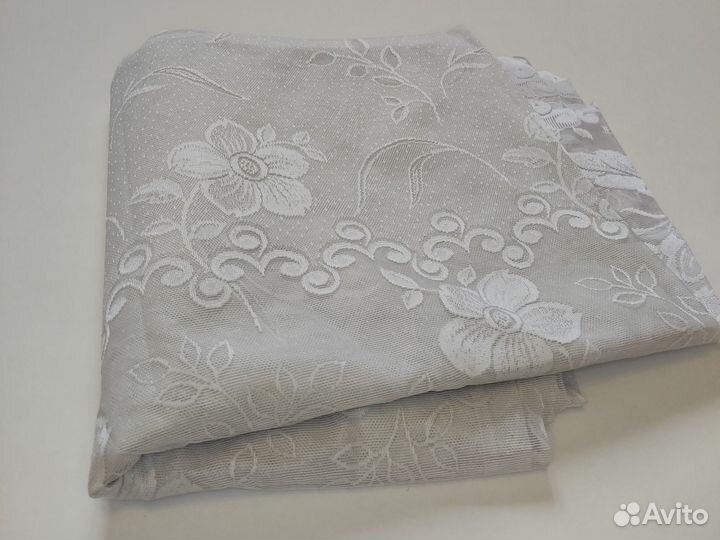 Ткань на тюль кружево серая 2,8 метра