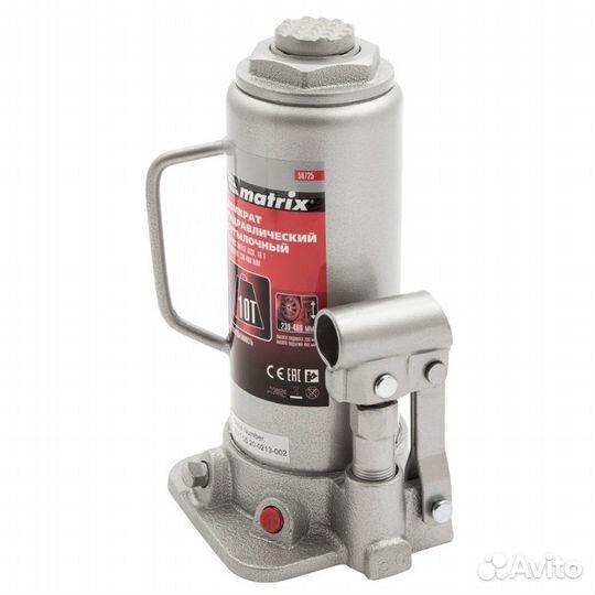 Бутылочный гидравлический домкрат Matrix 50725 (10