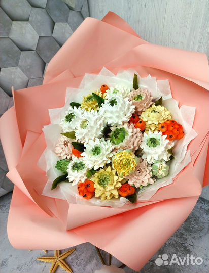 Букет из зефирных цветов