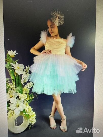 Детское нарядное платье Единорожка