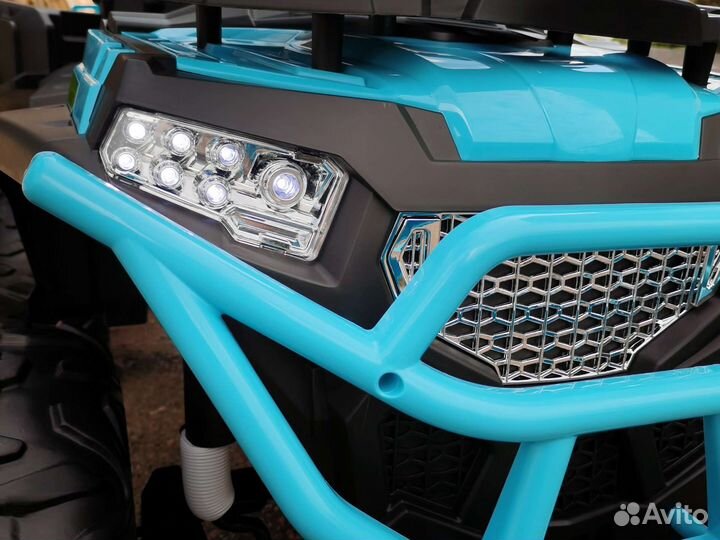 Детский квадроцикл с прицепом двухместный