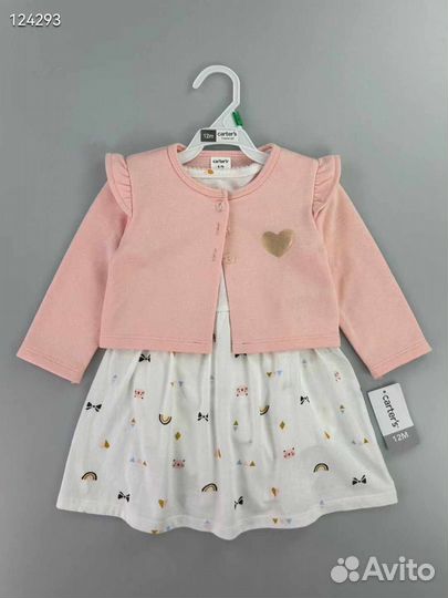 Костюм платье и кофточка для девочки 6 9 12 18 24