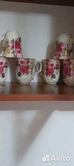 Антиквариат.Английский 6 ти перс. чайный сервиз
