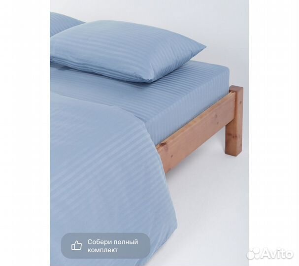 Простыня GoodNight Pure Страйп-сатин 160*200*35, с