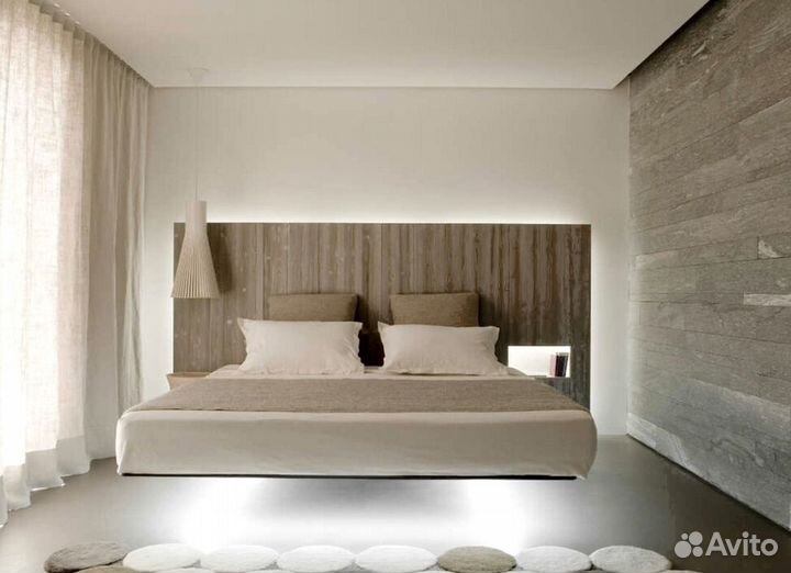 Парящая кровать с подсветкой