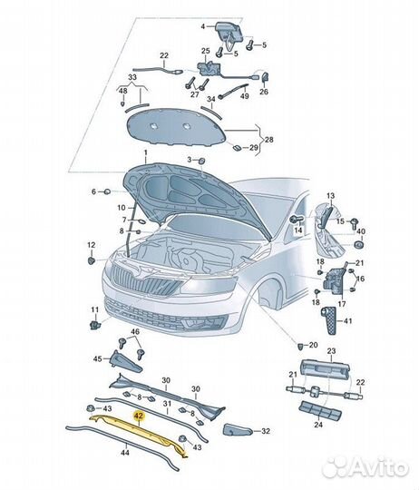 Водосток лобового стекла Skoda Octavia CWV-415077