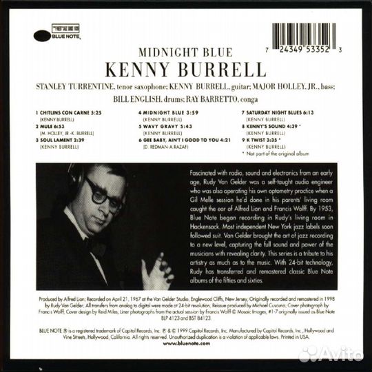 Kenny Burrell (geb. 1931) - Midnight Blue (Rudy Va