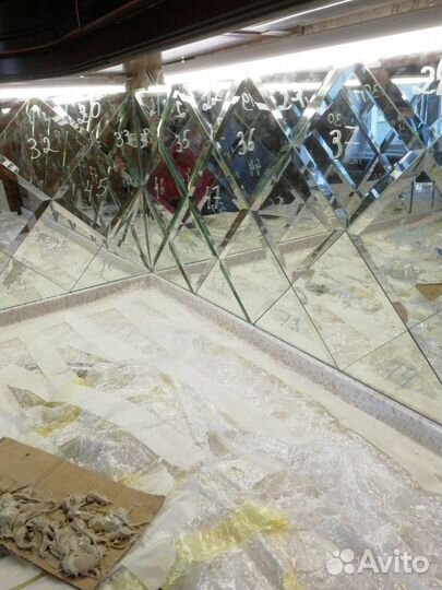 Фартук пано мазайка ромб зеркало мебель