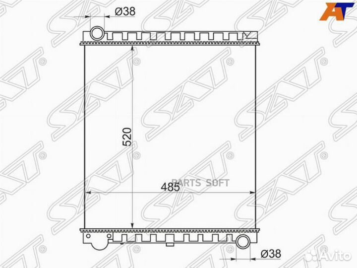 Радиатор охлаждения Исузу Эльф без горловины