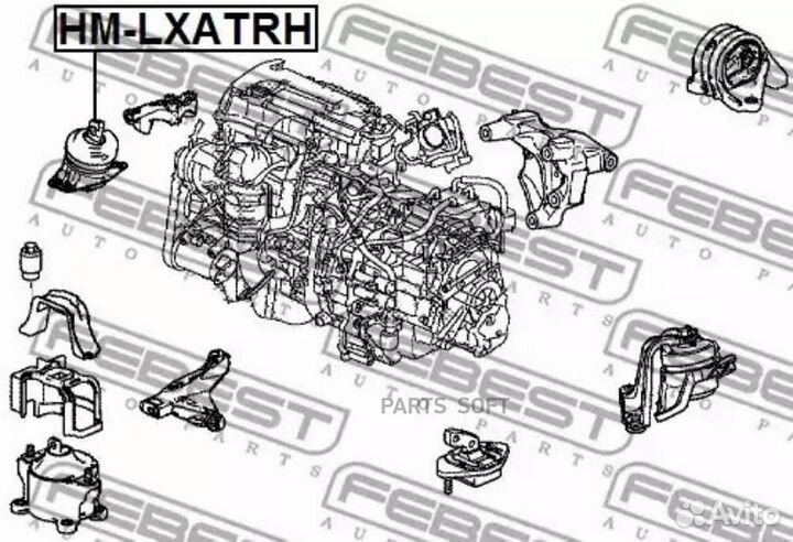 Febest HM-lxatrh Подушка двигателя правая (гидравл