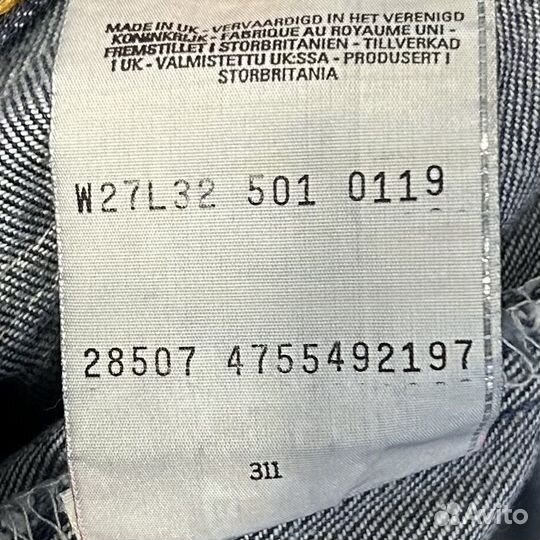 Винтажнве джинсы Levi’s 501 на болтах Made in UK