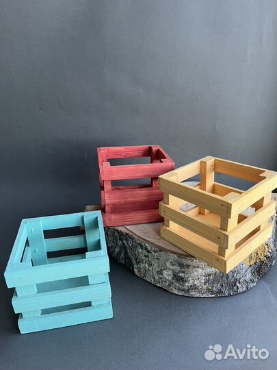 Деревянный ящик для декора или цветов