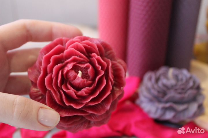 Свечи ручной работы. Пионы