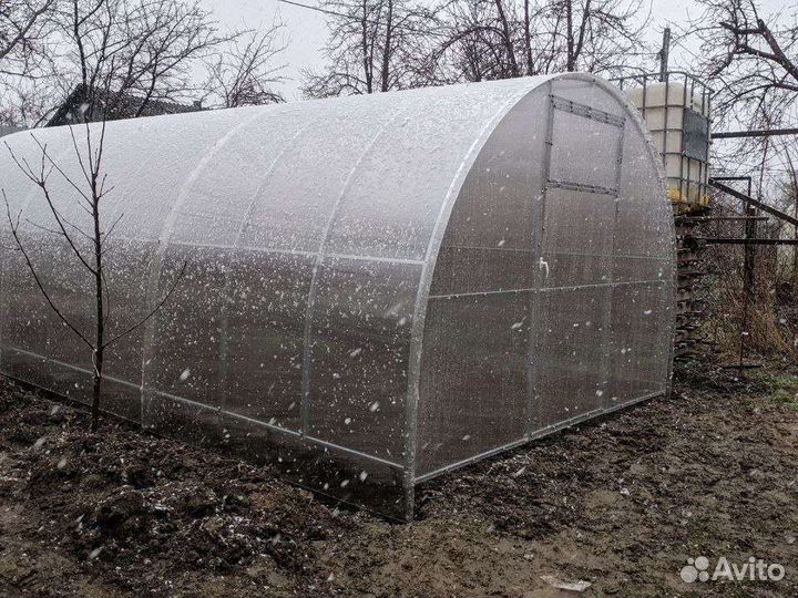 Теплица усиленная поликарбонат 8м грядки,рассрочка