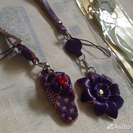 Брелок новый кожаный 15 см