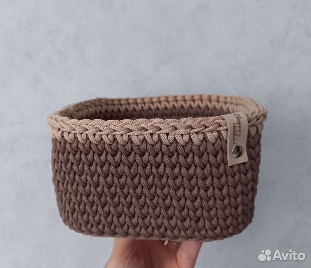 Корзина из шнура интерьерная