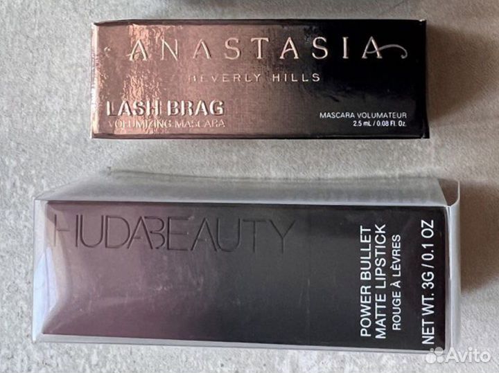 Помады и тушь Huda, Charlotte Tilbury, Anastasia