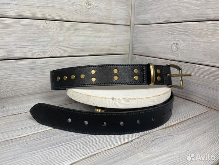 Мужской ремнь ручной работы, натуральная кожа