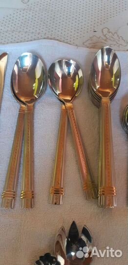 Набор столовых приборов 74 предмета, 24 карата