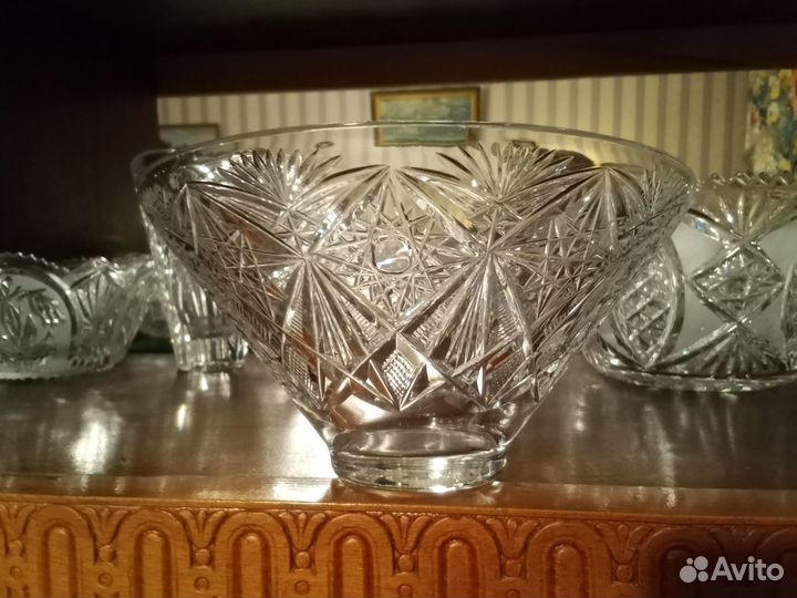 Хрусталь, стекло, ваза, салатник