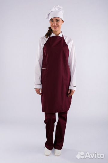 Костюм женский повара Гурман (тк.тиси), белый/борд