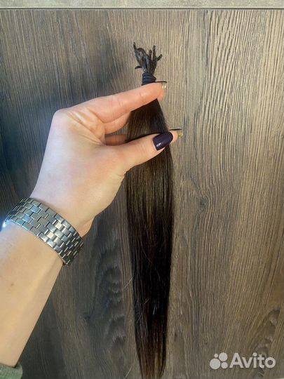 Волосы натуральные на трессе, 52 см, 70гр