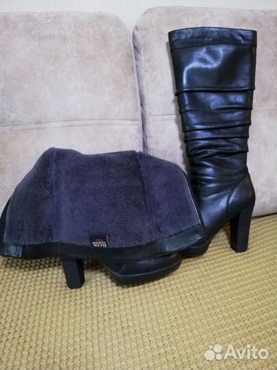 Сапоги зимние натуральная кожа и мех. Высота каблу