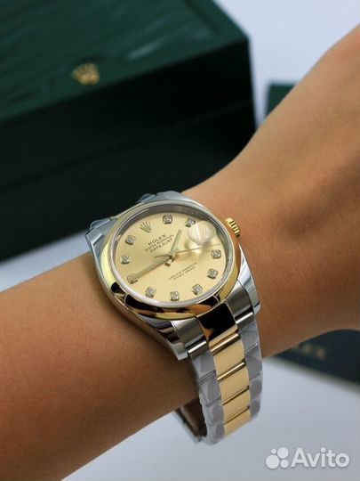 Rolex datejust 36 champagne SET with diamonds