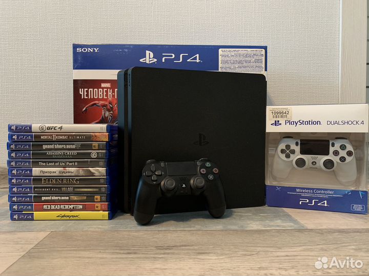 Как новая Sony PS4 Slim 500,1000 GB/ 50 игр