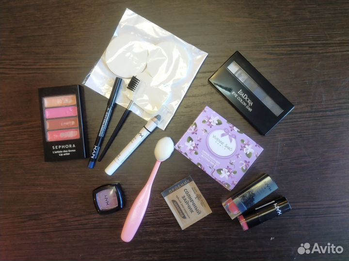 Набор б/у косметики NYX, Sephora, IsaDora пакетом