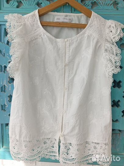 Блузка zara белая новый