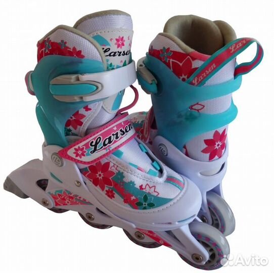 Коньки роликовые раздвижные разм 34-37 + защита