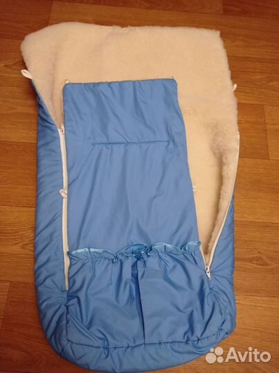 Зимний конверт для новорожденного на овчине
