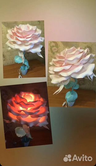 Торшер роза из изолона, Ночники, светильники