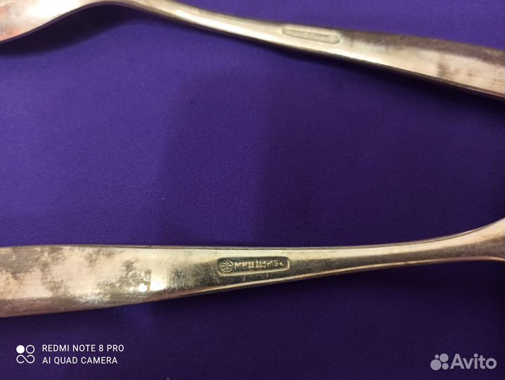 Ложки столовые СССР, мнц, мельхиор, набор 6 шт