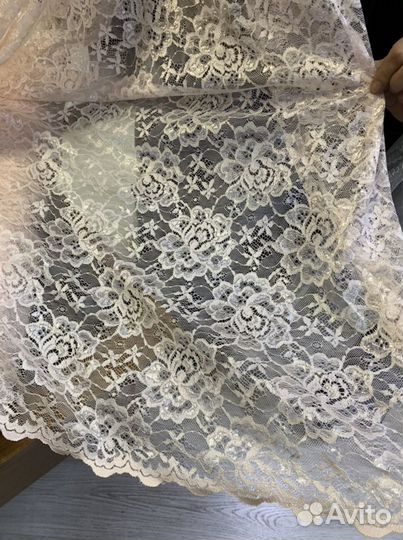 Тюль гипюр нежно розовая