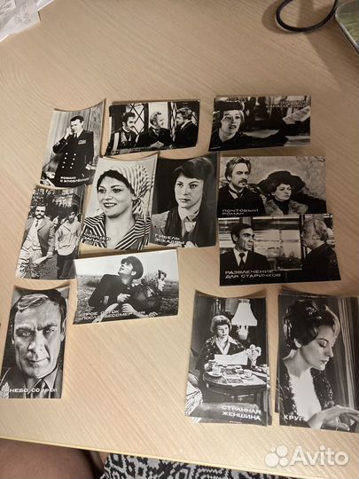 Открытки актеров СССР чб. 8,5/3,5 см