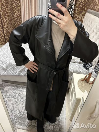 Кожаный тренч