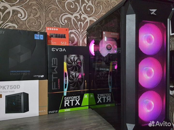 Мощный Пк evga RTX3080+Core i5-11400F/B560/32GB
