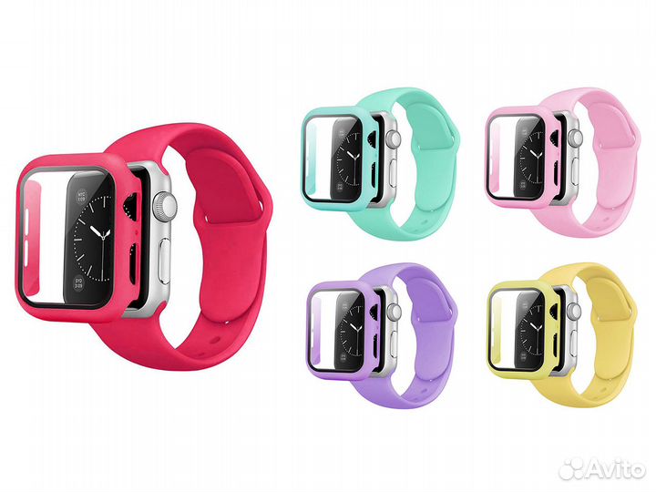 Чехол с ремешком для Apple Watch 44 мм цветной