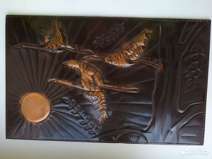 Картины - олень и птицы - Чеканка СССР