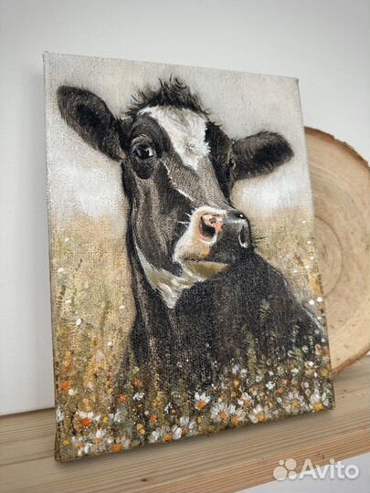 Картина корова маслом на холсте