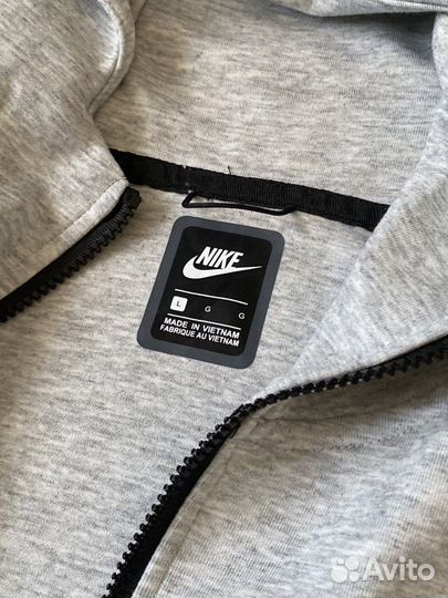 Зип худи Nike Tech Fleece серое