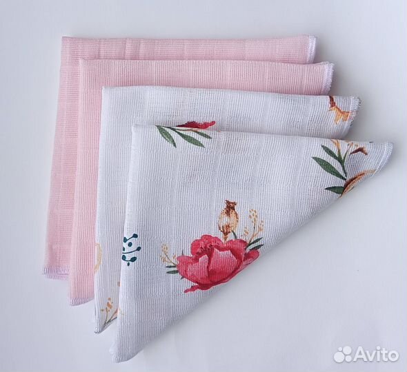 Платочки муслиновые/салфетки для кормления 30х30см