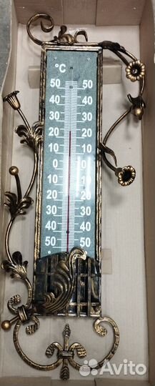 Термометр фасадный кованый большой Лето