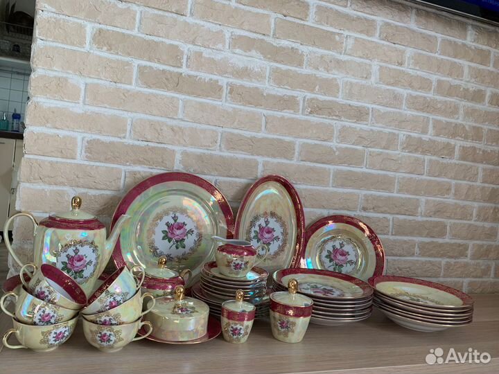 Столовый сервиз ГДР Fortuna Eisenberg «Роза» 1960