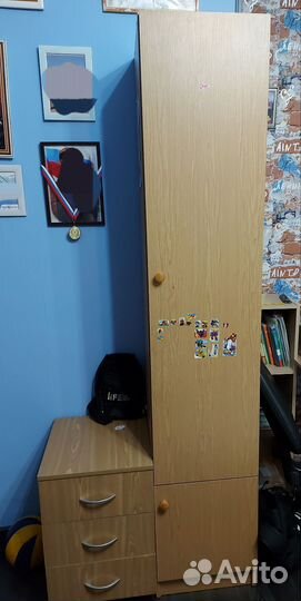 Кровать двухьярусная,шкаф,тумбочка