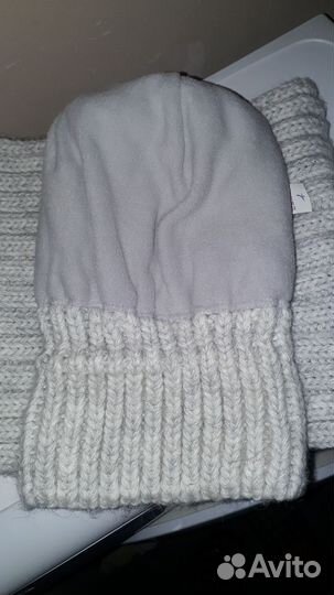 Шапка вязанная женская с шарфом